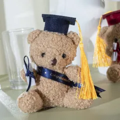 Gấu teddy tốt nghiệp đội mũ đeo sash cầm bằng, gấu bông tốt nghiệp dễ thương, quà tặng tốt nghiệp