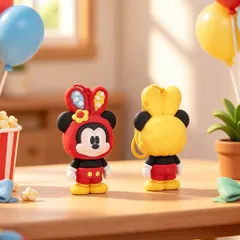 Móc Khóa Thú Dẻo Mickey Đội Mũ Cosplay Thỏ 2 Màu Treo Chìa Khóa Balo Túi Xách Phụ Kiện Cute Quà Tặng Dễ Thương