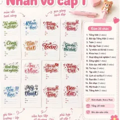 Set 20 nhãn vở từng môn học bullet cấp 1 cấp 2 cấp 3 phiên bản 2026