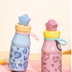 Bình Giữ Nhiệt Da Báo Nắp Ngôi Sao 500ml Xinh Xắn Tiện Lợi​