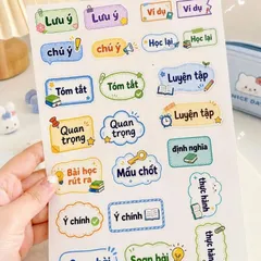 Set 2 tấm sticker meme Tiếng Việt cute, sticker dán vở sổ tay laptop điện thoại, nhãn dán trang trí