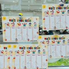 Set 3 tờ thời khóa biểu Shin dễ thương cho học sinh sinh viên lịch học theo tuần