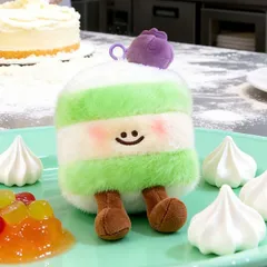Móc khóa bánh ngọt nhồi bông size 16cm mềm mịn, móc treo balo túi xách, thú bông bánh kem dễ thương
