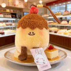 Móc khóa bánh ngọt nhồi bông size 16cm mềm mịn, móc treo balo túi xách, thú bông bánh kem dễ thương