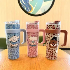 Bình Giữ Nhiệt Lucky Puppy Da Báo Size Đại 1200ml Có Tay Cầm Tiện Lợi
