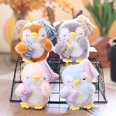 Móc Khóa Cánh Cụt Bông Nhiều Màu Ôm Gối Ngủ 13cm Kèm Dây Thừng, Móc Treo Balo Túi Xách Chìa Khóa Cute Hot Trend Quà Tặng