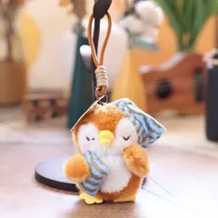 Móc Khóa Cánh Cụt Bông Nhiều Màu Ôm Gối Ngủ 13cm Kèm Dây Thừng, Móc Treo Balo Túi Xách Chìa Khóa Cute Hot Trend Quà Tặng