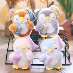 Móc Khóa Cánh Cụt Bông Nhiều Màu Ôm Gối Ngủ 13cm Kèm Dây Thừng, Móc Treo Balo Túi Xách Chìa Khóa Cute Hot Trend Quà Tặng