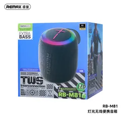 Loa Bluetooth REMAX RB-M81 7W, Đèn LED Party Light, Hỗ Trợ Bluetooth USB TF FM, Âm Thanh Mạnh Mẽ (P134168)