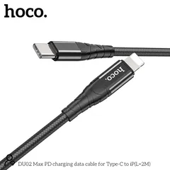 Cáp Sạc Nhanh Hoco DU02 Max Type-C to L PD 20W, Dây Bọc Dù Nylon, Hợp Kim Nhôm, Truyền Dữ Liệu Ổn (P134145)
