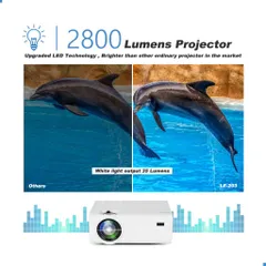 Máy Chiếu Mini Living Enrichment Full HD 1080P, Màn Chiếu 170 Inch, Loa Kép, Tặng Valy (Amazon US) (P133972)