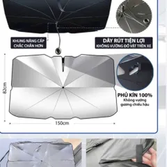 Ô Che Nắng Ô Tô Cao Cấp Loại Dày – Dù Che Nắng Ô Tô Cách Nhiệt ( Phiên Bản Mới - Dây Rút ) (P133872)