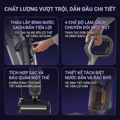 Cây lau nhà + hút bụi thông minh INXNI Z3 NEO (quốc tế), tự giặt giẻ & diệt khuẩn (P133461)