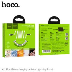 Cáp Sạc Silicone Hoco X21 Plus Type-C 3A / Lightning 2.4A Dây Mềm Chống Rối 1M (P133459)
