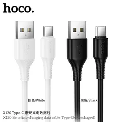 Cáp Hoco X120 Beneficio - 2.4A Truyền Dữ Liệu Ổn Định, Dây PVC Bền Bỉ Chống Rối, Dài 1M (P133447)