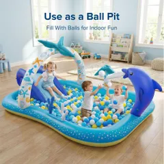Bể bơi đa năng ANDOLA, tích hợp cầu trượt, vòi phun nước,nhà bóng (Amazon Mỹ 3tr5) (P133399)