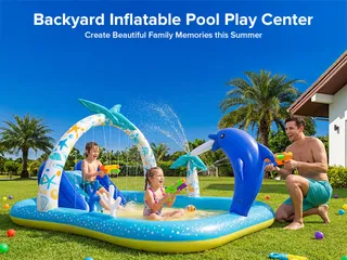 Bể bơi đa năng ANDOLA, tích hợp cầu trượt, vòi phun nước,nhà bóng (Amazon Mỹ 3tr5) (P133399)