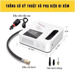 MÁY BƠM LỐP XE Ô TÔ ĐIỆN TỬ TOYOTA THÔNG MINH TỰ NGẮT – HÀNG HOT - DÙNG TẨU SẠC (P133384)