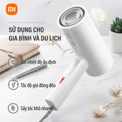 Máy sấy tóc Xiaomi Reepro HC04 phiên bản HUI, tạo ion âm, có thể gập gọn, 1500W (P133161)