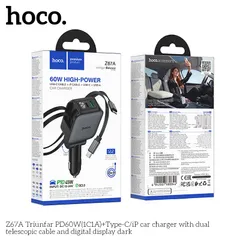 Tẩu Sạc Xe Hơi HOCO Z67/Z67A PD60W - Sạc Nhanh - Kèm Cáp Rút Đa Năng, Tiện Lợi - Thiết Kế Cao Cấp. (P133012)