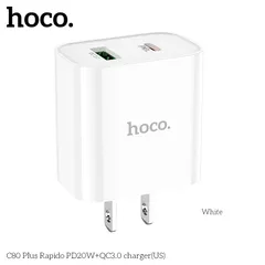 Củ Sạc Nhanh Hoco C80/C80 Plus (US) PD20W QC3.0 Nhỏ Gọn Hỗ Trợ Sạc Nhanh Cho Nhiều Thiết Bị. (P132635)