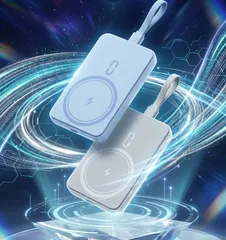 Sạc Dự Phòng ROMOSS 10000mAh 30W MagSafe - Tích hợp cáp C-L ,màu Trắng - NO BOX (P132422)