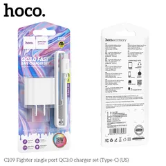 Bộ Sạc HOCO C109 ( US ) Fighter Universal Set – Micro USB / Type-C / L  – Sạc Nhanh 18W QC3.0 (P132000)