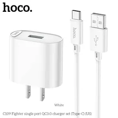 Bộ Sạc HOCO C109 ( US ) Fighter Universal Set – Micro USB / Type-C / L  – Sạc Nhanh 18W QC3.0 (P132000)
