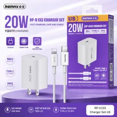 Bộ Sạc Nhanh REMAX RP-U133 Royal Charge 20W -Sạc Nhanh Chuẩn Công Nghệ Mới -– Hiệu Suất Mạnh Mẽ Ổn Đ (P131927)