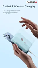 Sạc Magsafe Baseus Magnetic 6000mAh 20w, kèm dây C-C 60w, siêu mỏng nhẹ, tặng sticker (P131799)
