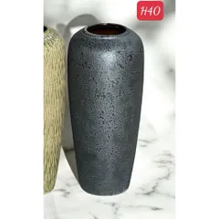 Bình hoa dáng bom cao 40cm cắm hòa, cành đào, lựu tết mộc ganh Gốm Plus, bom chân vuông Bát Tràng cắm tuyết mai