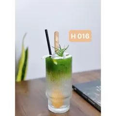 Ly thuỷ tinh/ Cốc thuỷ tinh dáng cao cấp hoạ tiết kẻ sọc phân tầng