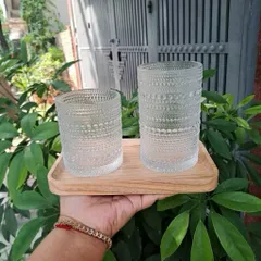 Ly thuỷ tinh/ Cốc thuỷ tinh chấm bi dung tích 440ml chịu nhiệt tốt
