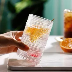 Ly thuỷ tinh/ Cốc thuỷ tinh chấm bi dung tích 440ml chịu nhiệt tốt