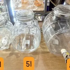 (3L, 5L, 8L) -  Bình Ngâm R.ư.ợ.u, Hoa Quả Thủy Tinh Dày Dặn Cao Cấp, Hình Trống Đẹp Mắt, Có Vòi Tiện Lợi, Dung Tích