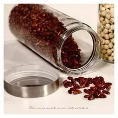 Hũ thuỷ tinh trơn/Lọ thuỷ tinh nắp inox dung tích 900ml, 1250ml, 1650ml và 2100ml đựng thực phẩm, gia vị tránh ẩm mốc