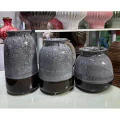 (Nhiều Màu) - Set 3 Bình Hoa Men Nâu Mộc Gốm Sứ Bát Tràng Dáng đơn giản – mộc mạc | Decor nhà cửa – studio chụp ảnh