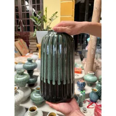Bình hoa dáng lồng chim - Gốm Sứ Bát Tràng Cao Cấp cắm hoa decor trang trí nhà và quán cà phê, cắm các loại hoa xinh