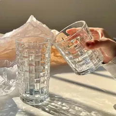 Ly Thuỷ Tinh, Cốc Thuỷ Tinh Hoạ Tiết Kẻ Caro Dung Tích 300ml và 350ml Thiết Kế Sang Trọng Thích Hợp Decor, Đựng Trà,...