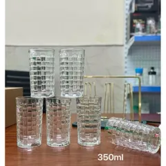 Ly Thuỷ Tinh, Cốc Thuỷ Tinh Hoạ Tiết Kẻ Caro Dung Tích 300ml và 350ml Thiết Kế Sang Trọng Thích Hợp Decor, Đựng Trà,...