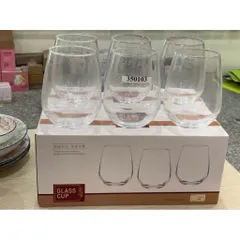 Ly thuỷ tinh/ Cốc thuỷ tinh trơn dáng bầu dung tích 480ml và 560ml