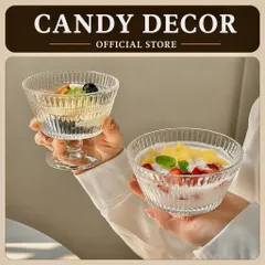 Ly kem thuỷ tinh hoạ tiết vân sọc dung tích 350ml sử dụng trong các quán cà phê, nhà hàng hoặc gia đình