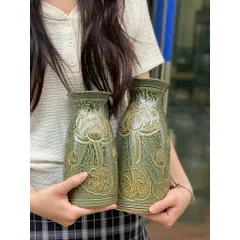 Bộ Sưu Tập lọ bình hoa men lam chảy gốm sứ Bát Tràng cao cấp decor trang trí nhà