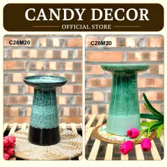 Bình hoa dáng mặt hồ cao 26cm gốm sứ Bát Tràng, cắm hoa hồng, ly, dơn, cúc,… Làm decor, trang trí
