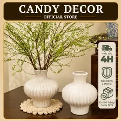 (Nhiều Màu) - Bình Gốm Dáng Đèn Lồng Gốm Sứ Bát Tràng Cao Cấp Cắm Hoa Bày Ban Trang Trí Decor Phòng Khách Cắm Tuyết Mai