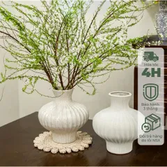 (Nhiều Màu) - Bình Gốm Dáng Đèn Lồng Gốm Sứ Bát Tràng Cao Cấp Cắm Hoa Bày Ban Trang Trí Decor Phòng Khách Cắm Tuyết Mai