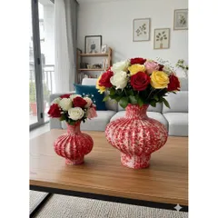 (Nhiều Màu) - Bình Gốm Dáng Đèn Lồng Gốm Sứ Bát Tràng Cao Cấp Cắm Hoa Bày Ban Trang Trí Decor Phòng Khách Cắm Tuyết Mai
