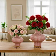 (Nhiều Màu) - Bình Gốm Dáng Đèn Lồng Gốm Sứ Bát Tràng Cao Cấp Cắm Hoa Bày Ban Trang Trí Decor Phòng Khách Cắm Tuyết Mai