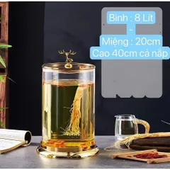 (5L - 10L) - BÌNH NGÂM R.Ư.Ợ.U THỦY TINH NẮP HƯƠU VÀNG CAO CẤP – SANG TRỌNG. CHẤT LIỆU TRONG SUỐT BỀN ĐẸP