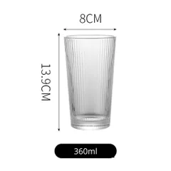 Ly thuỷ tinh/ Cốc thuỷ tinh vân sọc dung tích 250ml và 390ml chịu nhiệt tốt dày dặn chịu nhiệt, dùng uống nước/pha trà